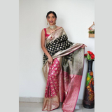 Half n Half Semi Silk Saree