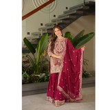 AAYANA-2 Designer Embroidered Top Sharara Palazzo Dupatta Set