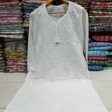Cotton Chikankari Kurtis