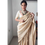 SOFT LICHI SILK SAREE- READY TO WEAR SAREE * GET READY IN JUST ONE MINUTE