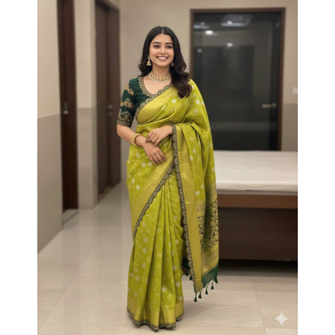 ZARI CUTWORK BORDER SEMI-SILK SAREE