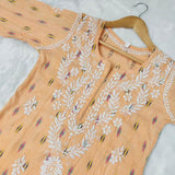 Mul Mul Cotton chikankari Kurtis