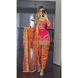 Sequence Party Wear Top Dhoti Salwar and Dupatta