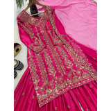 New Designer Party Wear Look Top- Sharara Palazzo Set