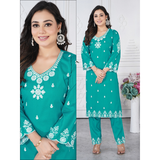 Chikankari Style Rayon Kurti CO-OD Sets