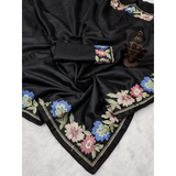 Traditional Soft Gadhwal Silk Embroidered Sarees