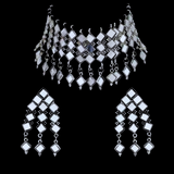 Silver look Mirror set