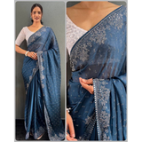 One-minute READY TO WEAR SAREE DAIMOND HOTFIX HIT DESIGN