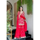 SRK-5302New Designer Party Wear Look Top-Plazzo and Dupatta