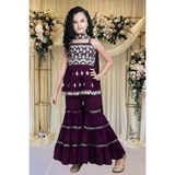 HK-126 Girls Festive & Party kurta Sharara with Dupatta set
