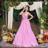 Velvet Stitched Lehenga Set