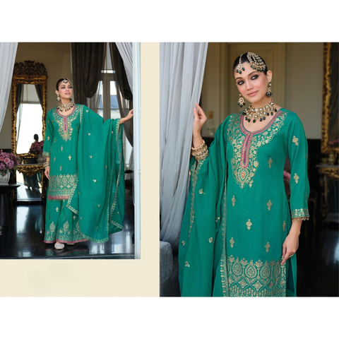 Madhubala Shimmer Embroidery Sharara Sets