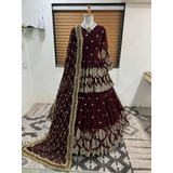 ZF-258 — Elegant Embroidered Sequence Designer Kediya Set