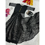 New Trending Zip Nd Go ONE-MINUTE READY Sequence Saree