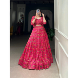 NNK1136PNK- Floral Print Lehenga