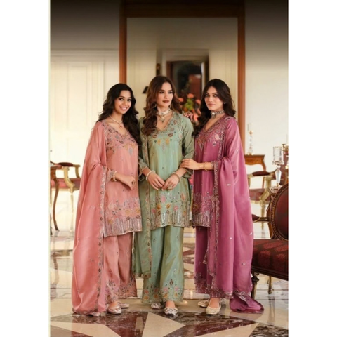 CHAHAT Shimmer Embroidery Sharara Sets