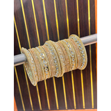 NEW GOLDEN KUNDAN BANGLE SET