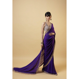 Georgette Sarees- Party Wear Sequence Blouse Saree