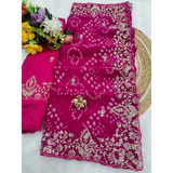 Premium Bandhej Saree UNSTITCHED BLOUSE