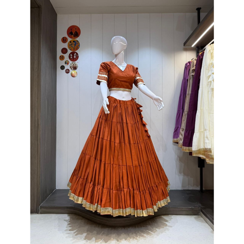 NEW HEAVY LAMPI BORDER ROMAN SILK LEHENGA SET