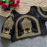 Phantom silk Blouse TEMPLE CODING, MOTI ZARI THREAD & AARI WORK