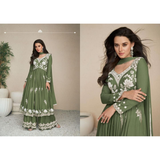 VAMIKA RAYON CHIKANKARI STYLE PLAZO SETS