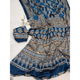 SF- 1117 Semi Gajji Ajrakh Print with Mirror