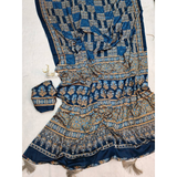SF- 1117 Semi Gajji Ajrakh Print with Mirror