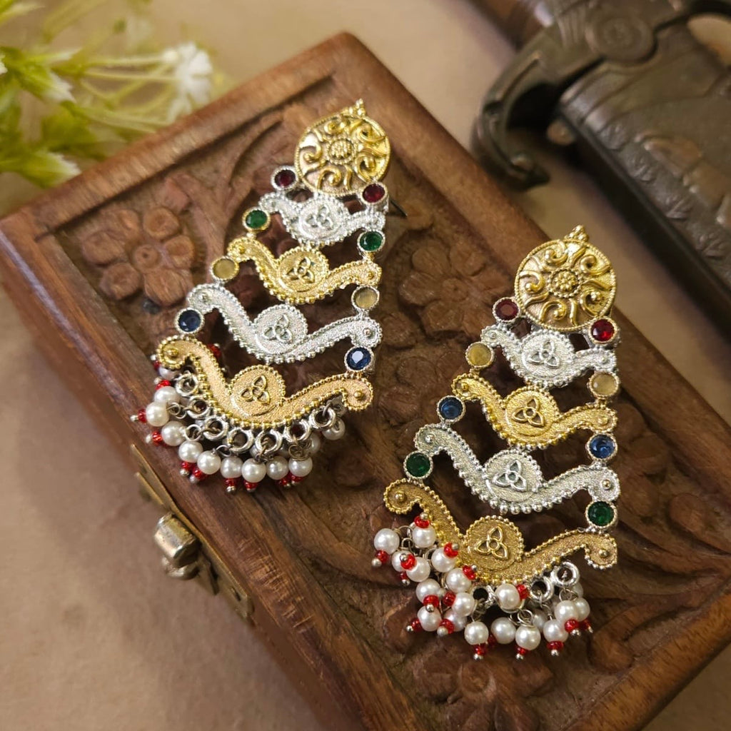 Gorgeous Dual Tone Earrings