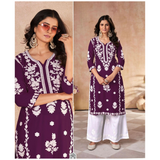 VAANYA- Heavy Embroidery Work Long Kurti with Palazzo