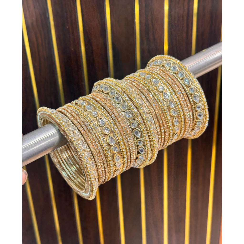 NEW GOLDEN KUNDAN BANGLE SET