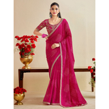 A89- BANDHNI SAREE WITH EMBROIDERY STITCHED BLOUSE