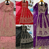 Noor Gold 1227 PARTY WEAR LONG TOP WITH LEHANGA