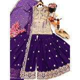 AAYANA-2 Designer Embroidered Top Sharara Palazzo Dupatta Set