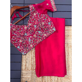 GEORGETTE EMBROIDERED Sarees Ready Blouse