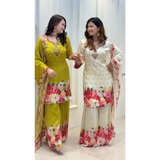 SRK-5301 Designer FLORAL Party Wear Look Top-Palazzo Set