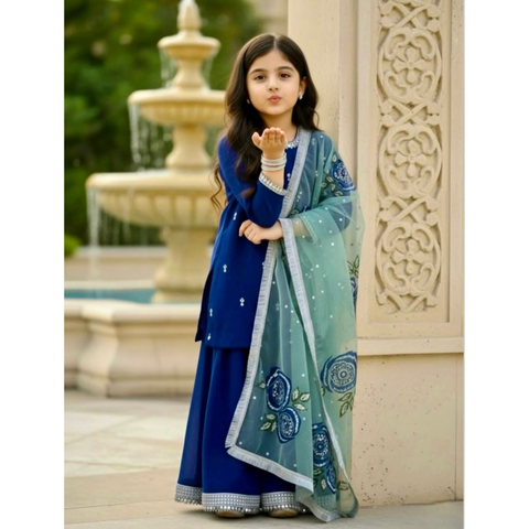 DESIGNER WEAR TRENDING VISCOSE VELVET TOP-SHARARA