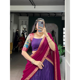 NITRIYA Kalamkari Printed With Zari Weaving Work Lehenga Choli