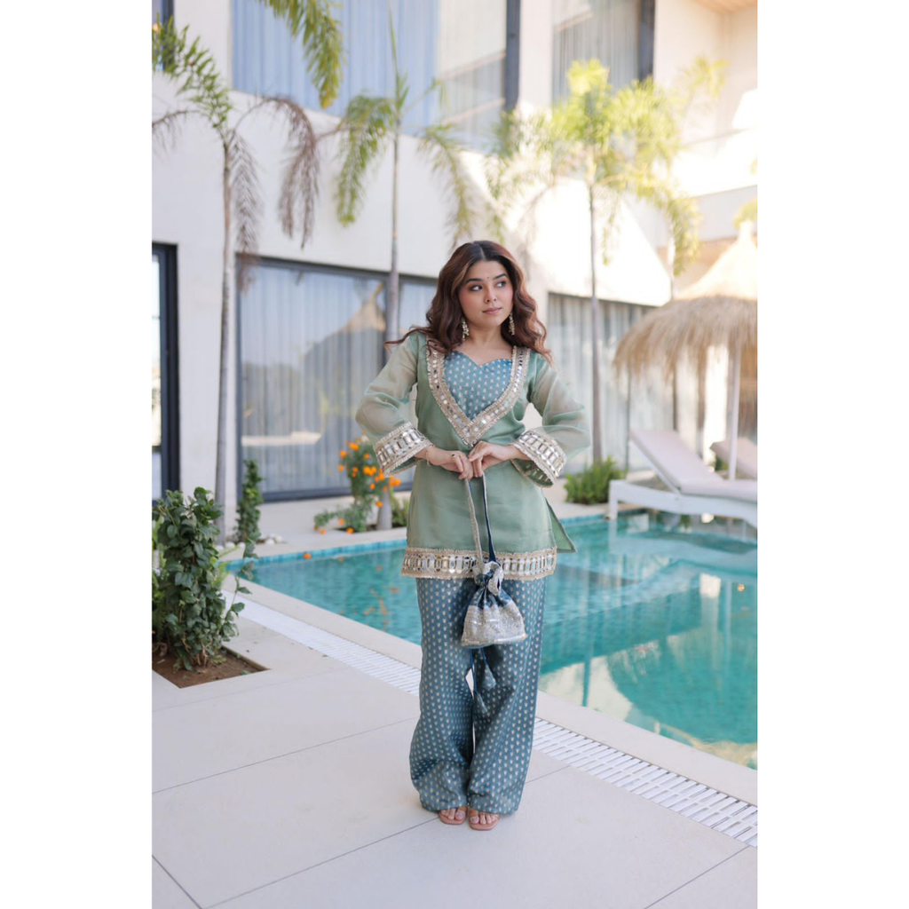 LW-9319 READYMADE TOP-PANT WITH BATWA