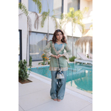 LW-9319 READYMADE TOP-PANT WITH BATWA