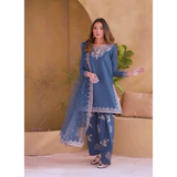 Party Wear Crepe Top & Farshi Palazzo