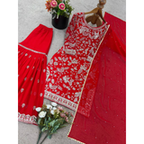 SRK-5302New Designer Party Wear Look Top-Plazzo and Dupatta