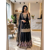 WW-1273 Chinon Silk Top Sharara & Dupatta