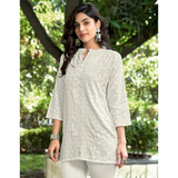 CHIKANKARI STYLE SEQUENCE SHORT TOPS