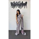 Real Mirror Work Semi Gajji Silk Soft and Smooth Saree