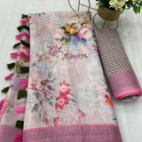 Cotton Linen Designer Saree