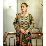 Đěsigner Party Wear Floral Chinon Silk Top Bottom & Dupatta Set
