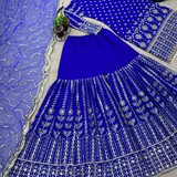 Royal Blue Gharara Sequence Party wear
