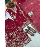 LC- 1458 LAUNCHED KURTI & FLARED SHARARA SET