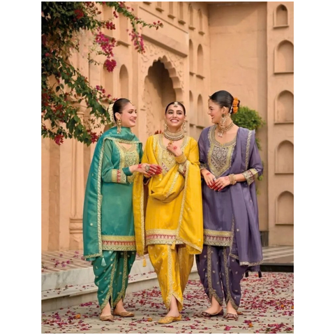 MERAKI Shimmer Designer Wear with Embroidery Work